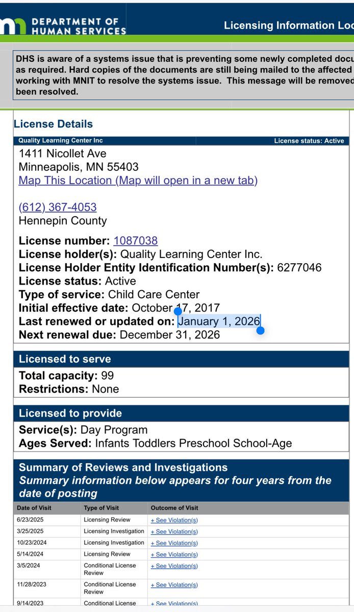 marklarflash's tweet photo. @TheBrianShapiro It is not permanently closed and has an active updated license for 2026. https://t.co/qTUtM1BoT4