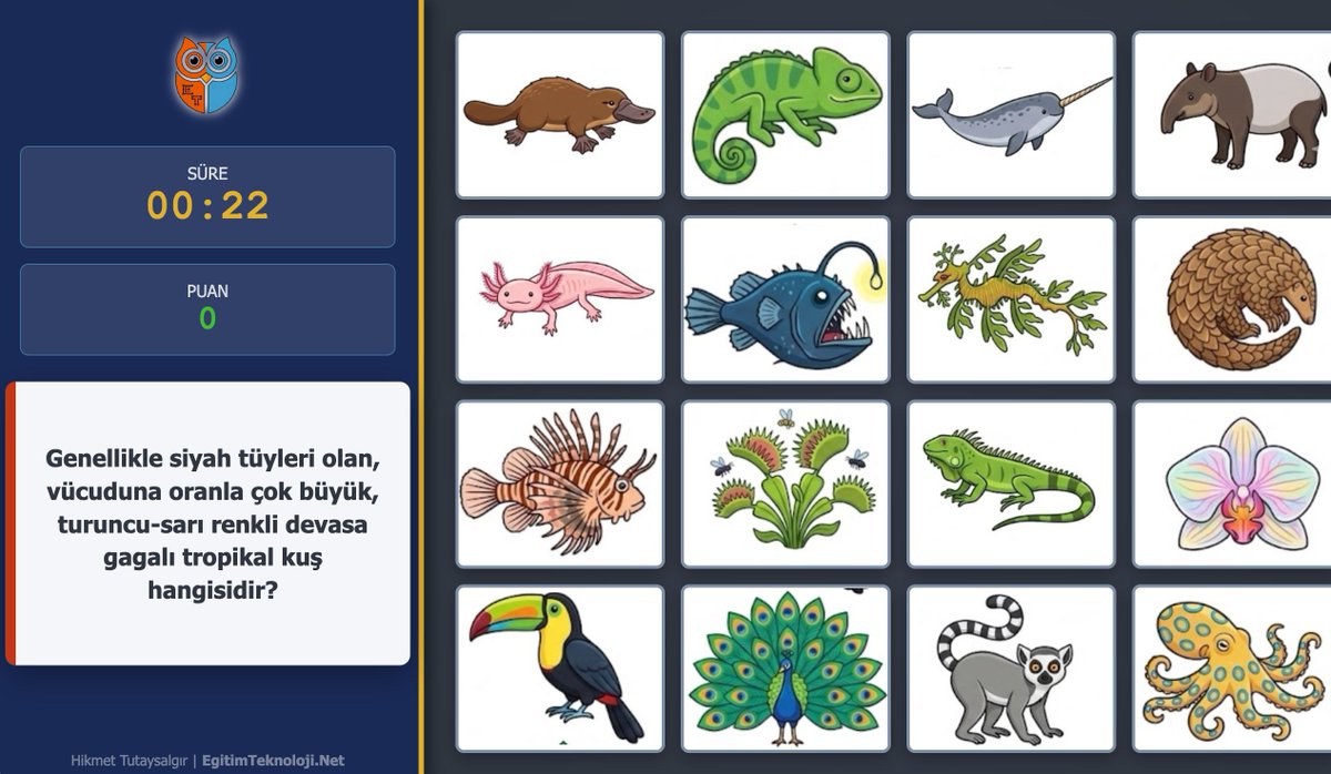 Updated Post: Eğlenceli Tanımlar, Gizemli Canlılar Oyunları egitimteknoloji.net/eglenceli-tani…