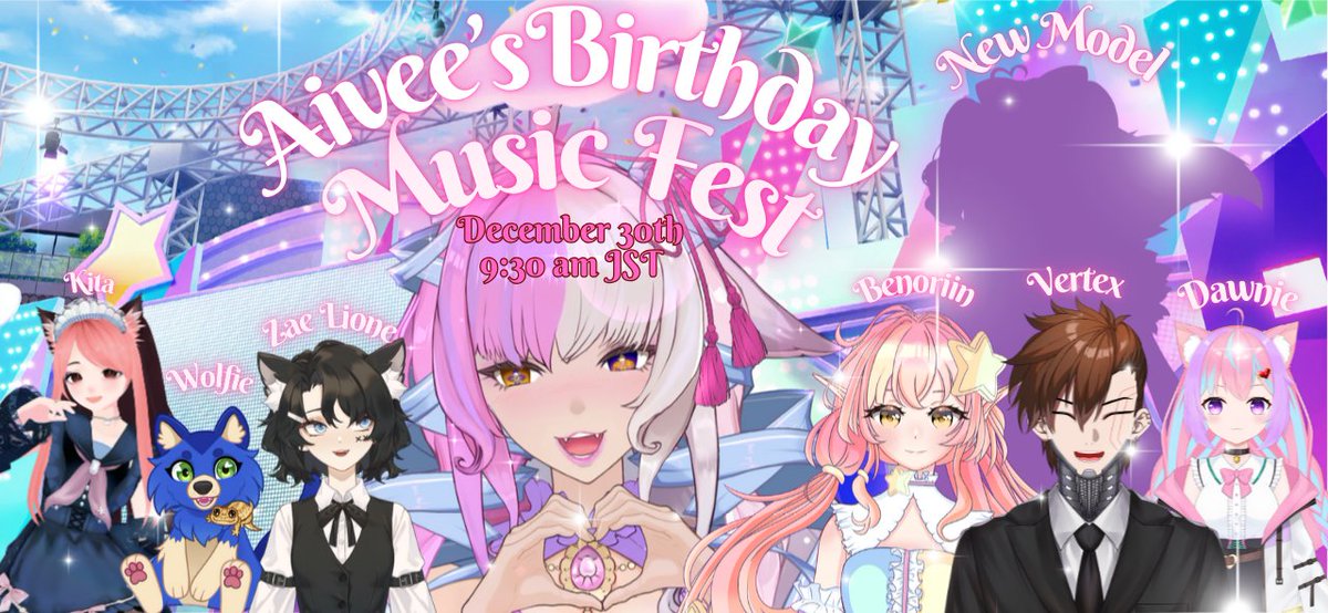 🎂🎉 Aivee Day 2025~!! 🎉🎂

♡ Aivee’s Birthday Music Fest ♡ 
             December 30th!

🎈 Featuring 6 amazing #VSingers 🎶✨
Let’s celebrate together with music, love, and fox vibes

 🦊💖Follow them here! 
<a href="/kita_str/">kita ☕️❄️ | Catgirl VTuber</a> <a href="/benoriin/">♡‧₊˚ 𝑩𝒆𝒏𝒐𝒓𝒊𝒊𝒏 ⭐💤 Vtuber</a> <a href="/DawniedaNeko/">Dawnie | 🐱Vtuber & Vartist | Art Raffle soon</a> <a href="/Wolfsonicvtuber/">Wolfsonicvtuber</a> <a href="/VTuber_Vertex/">Vertex</a>