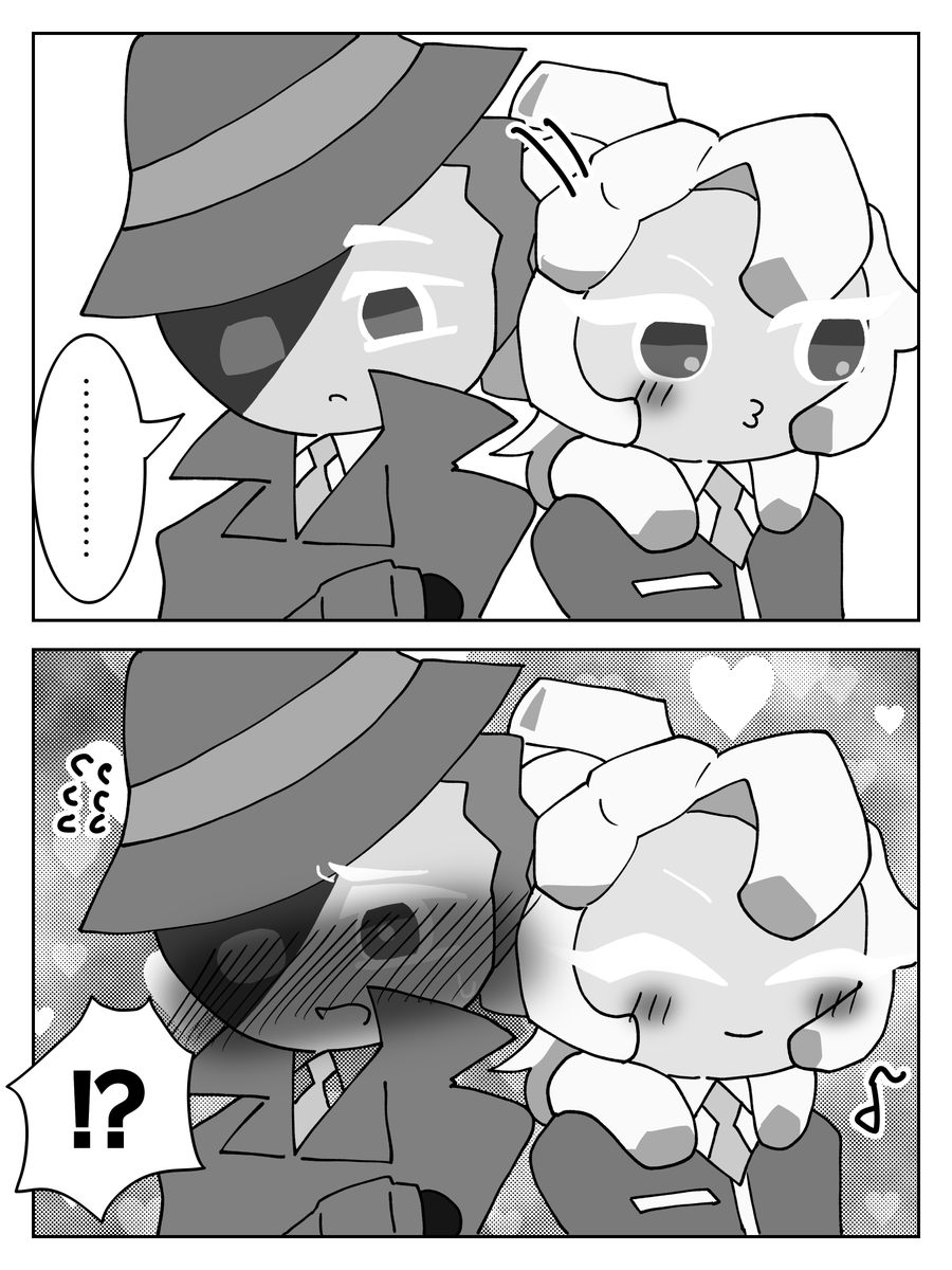 otomodango's tweet photo. マカチェダ漫画　2/2　ほっぺにちゅ https://t.co/R4WGhXUrac