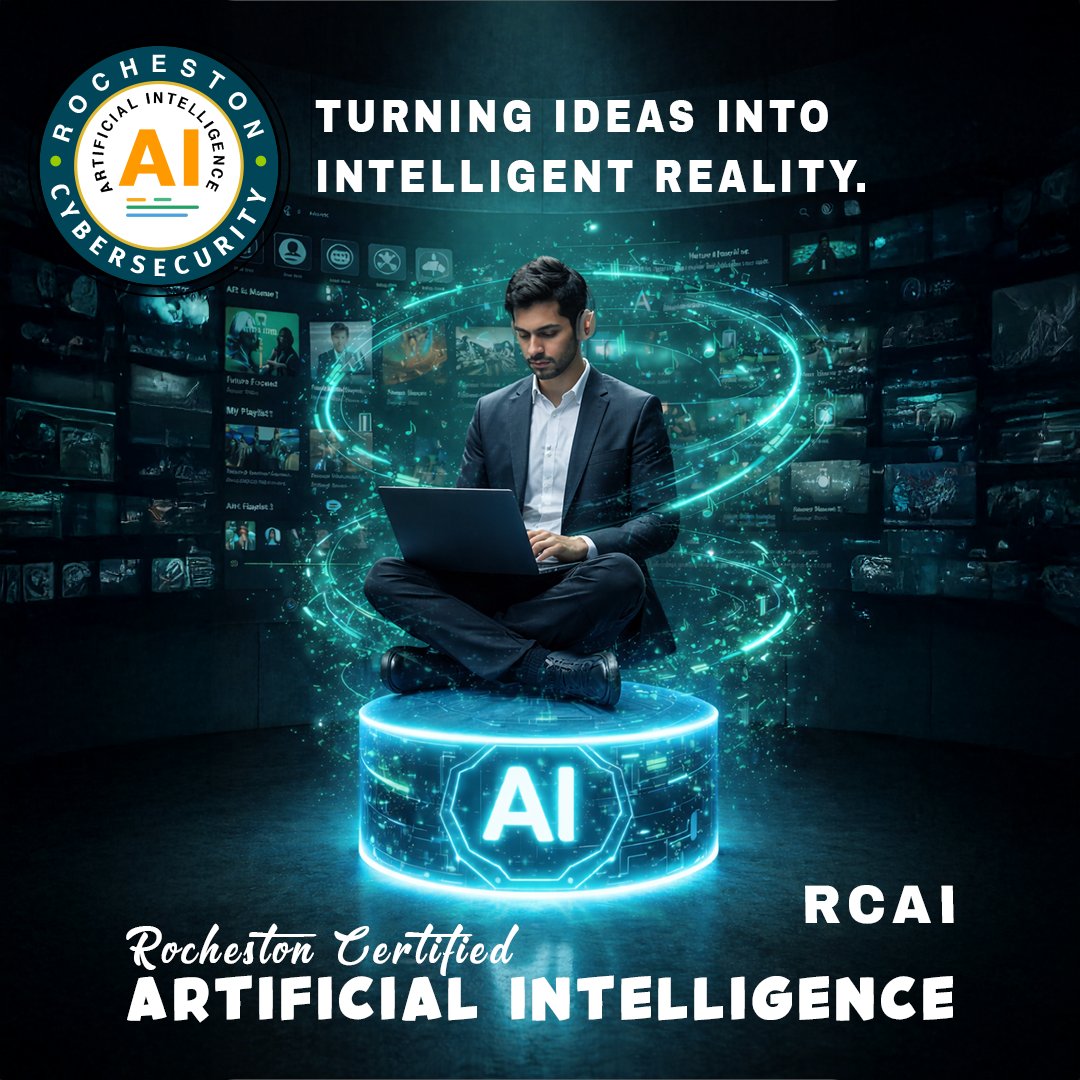 rocheston's tweet photo. RCAI (Rocheston Certified Artificial Intelligence) is a future-focused learning and innovation platform designed to empower professionals with practical, industry-ready AI skills. 
https://t.co/jyQfbknERF https://t.co/qJZwYYSgeW