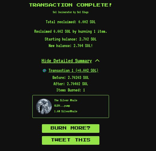 JinYuETH's tweet photo. Burned like 13% so far, anything for the silverwhale. https://t.co/0XpvGrjRd8