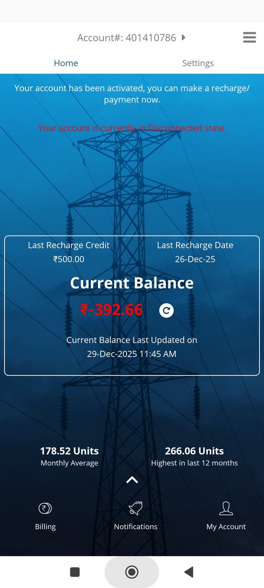 DevFareed's tweet photo. Maine 26 Dec ko recharge kiya 
Aaj 29 Dec ko 392 minus me chala gaya energy calculation me gaya to 26 Dec ka record nahi hai
Kya 125 Unit aise hi jhol karke nikal raha hai kya 
125 Unit jaise khatam ho raha hai invoice settlement ke naam par 300 400 kaat liya jaa raha hai https://t.co/jXlUpqnUFh