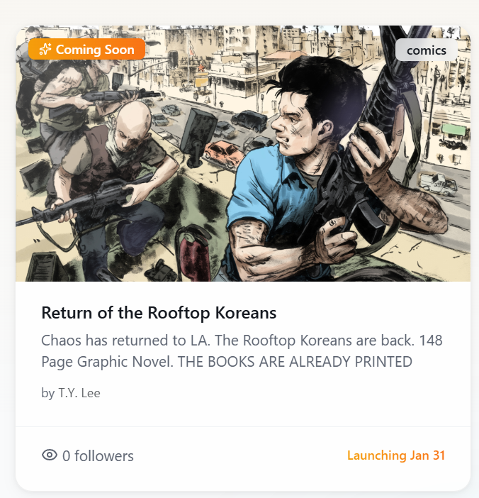 Indiecrowdfund welcomes a new creator to the site!
<a href="/JDKIRBY69/">The Dark Overlord</a> <a href="/ComicsGateDrama/">ComicsgateDrama</a> <a href="/DarkGiftComics/">DarkGift Comics - The Godfather</a>