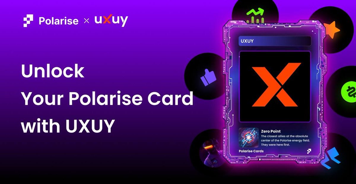 Excited to partner with <a href="/uxuycom/">UXUY 2.0｜0 Gas Crypto Trading & Transfers</a> to launch a special joint campaign on Galxe ✨

Complete the Galxe journey to get your exclusive Polarise Card, representing your supporter status and unlock eligibility for future Polarise token airdrops 🪂

Act now! 🚀
app.galxe.com/quest/VmiFjRC8…