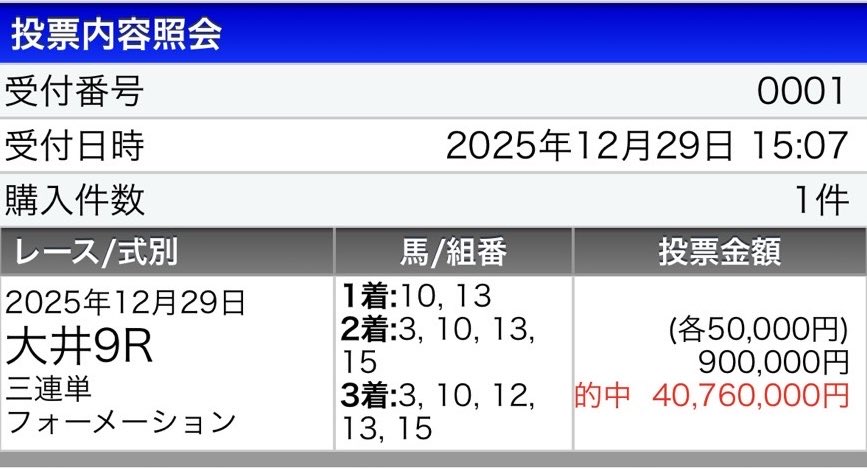 ごえもん 競馬投資家 tweet media