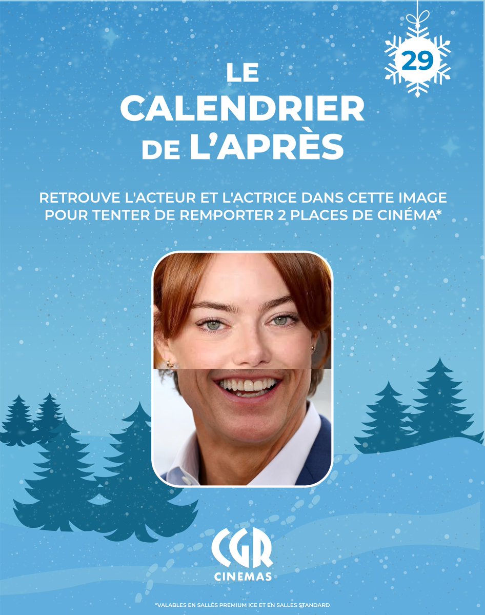 CGRCinemas's tweet image. 2 places de cinéma à gagner si tu trouves l'acteur et l'actrice sur cette photo 😂
Pour participer :
🎫 Suivre notre compte @CGRCinemas
🎫 RT
🎫 Commente ta réponse au mini-jeu
Tirage au sort le 5 janvier !  Bonne chance à tous·tes 🍀