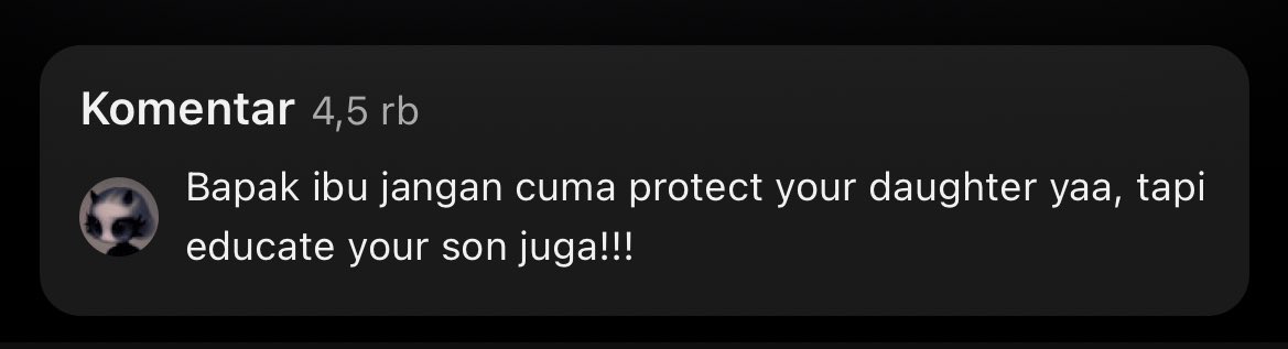 Nemu komen ini di komen yt nadia omara. Dan ngerasa setuju banget.
Karna jaman sekarang yg harus dijaga gak cuma anak cewek, tapi anak cowok juga perlu di didik biar bisa saling menjaga 🥺