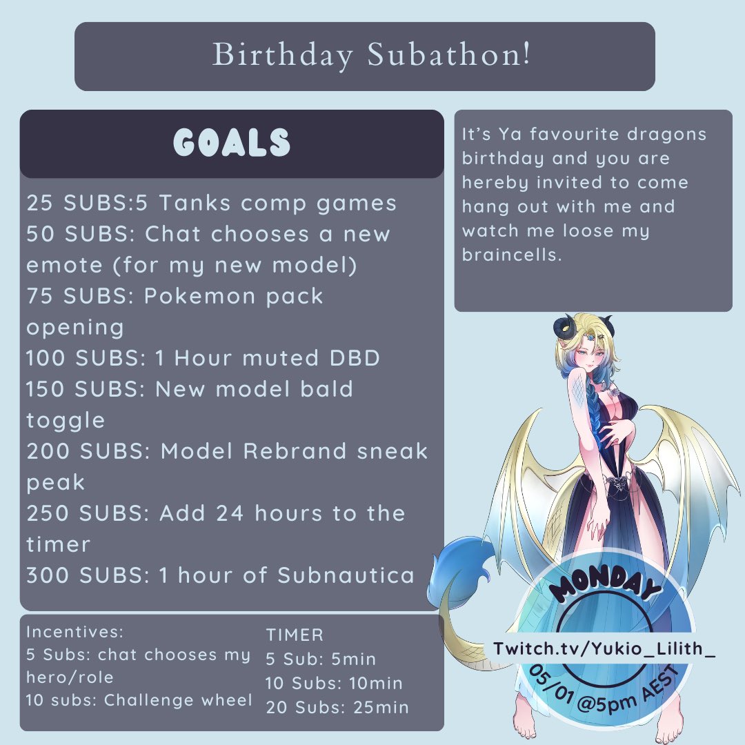So for those who don’t know my birthday is coming up. And I wanted to do something special for it. I’d absolutely love to see you there 💕😊

#birthday #subathon