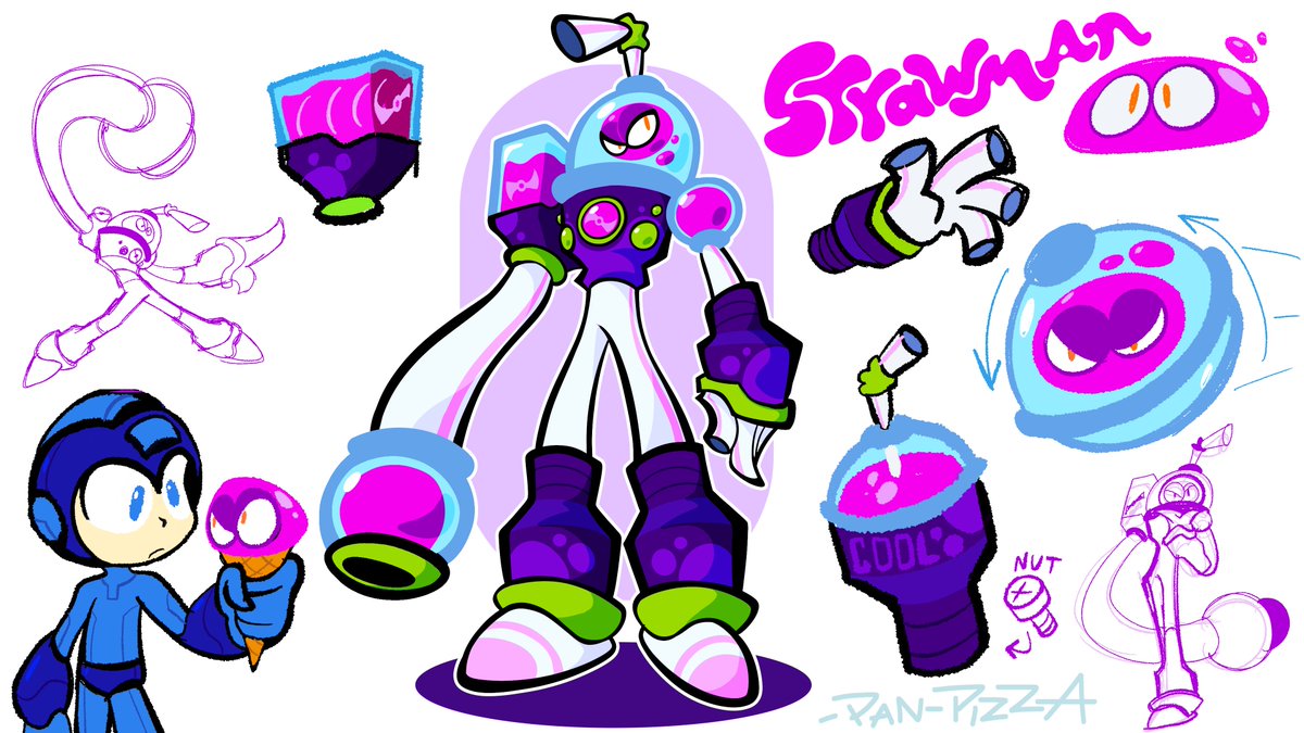 RebelTaxi's tweet image. Robot Master Design - StrawMan

Ice cream vendor robot. Don't argue with this guy or his ice slush projectiles. 

Pen name - Pan-Pizza
#MegaManDO #DesignARobotMaster