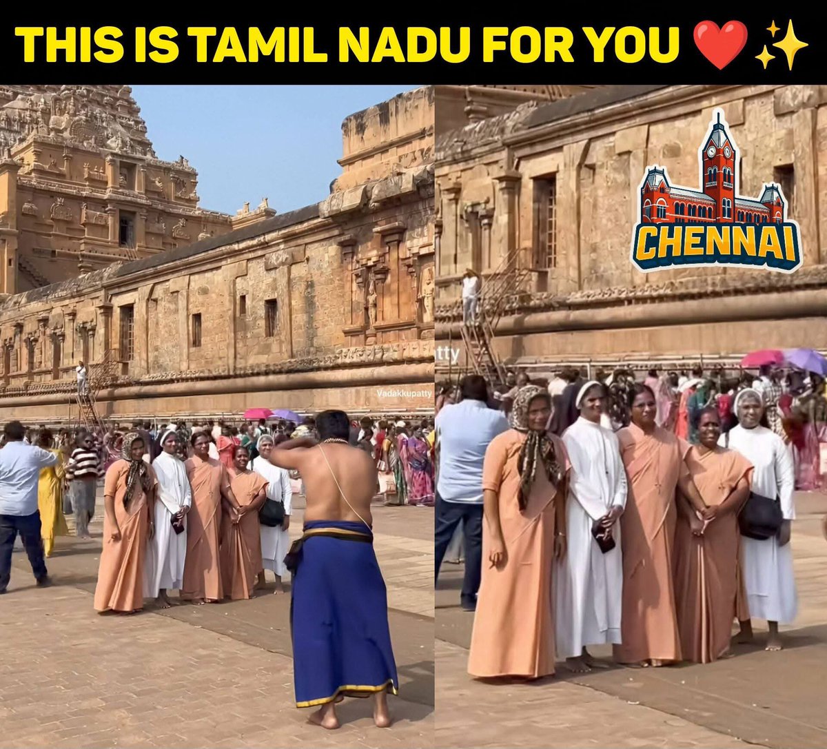 memeschennai's tweet photo. This is Tamil Nadu ❤️✨
No differences, no discrimination — everyone is the same here.
#TamilNadu #UnityInDiversity #NoDifferences #Equality #OneLove #ProudTamizhan #TamilCulture #LoveAndRespect #TogetherWeStand #fblifestyle https://t.co/YEkVKAJbZZ