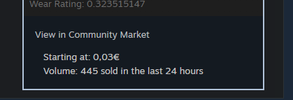 dropanet's tweet photo. Not sure if you noticed, but Steam now shows market price &amp; volume even when viewing others inventories https://t.co/lQ3biBW072