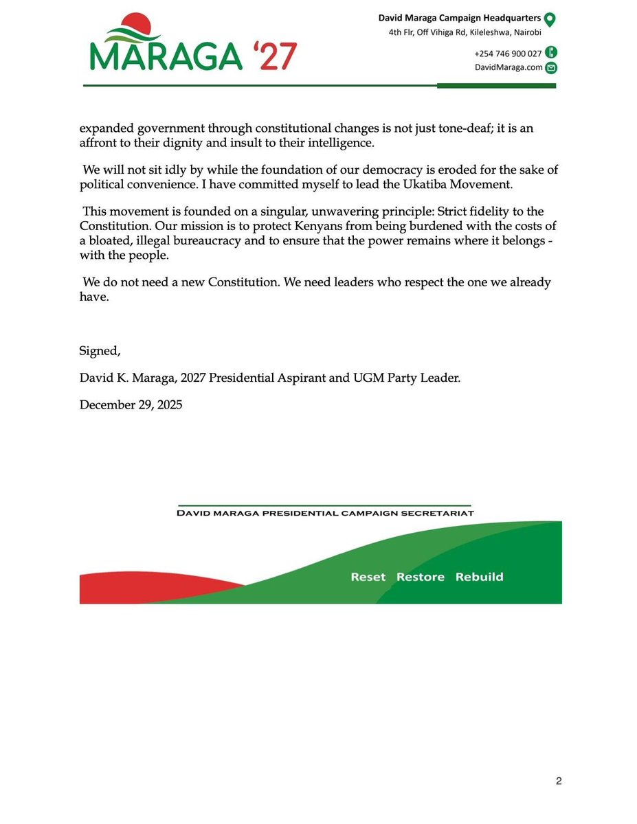 The Supremacy of the Constitution is Non-Negotiable #UkatibaMovement