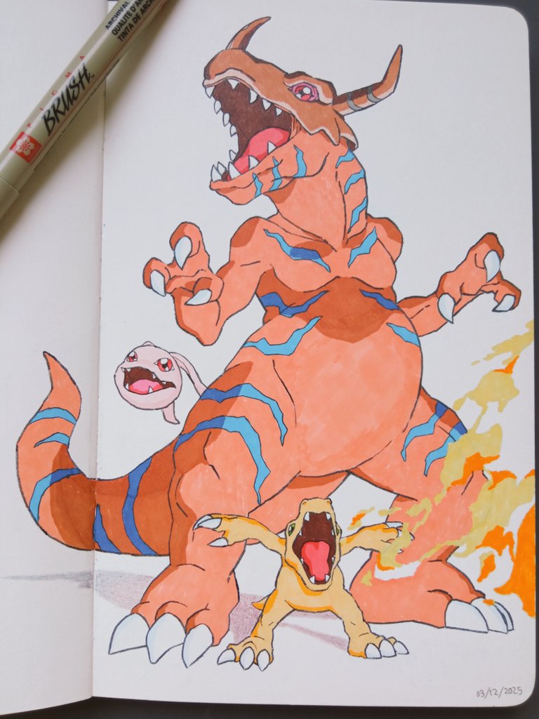 KarmaAnimation's tweet image. Filling up sketchbook pages
#DigimonStoryTimeStranger #greymon #animefanart