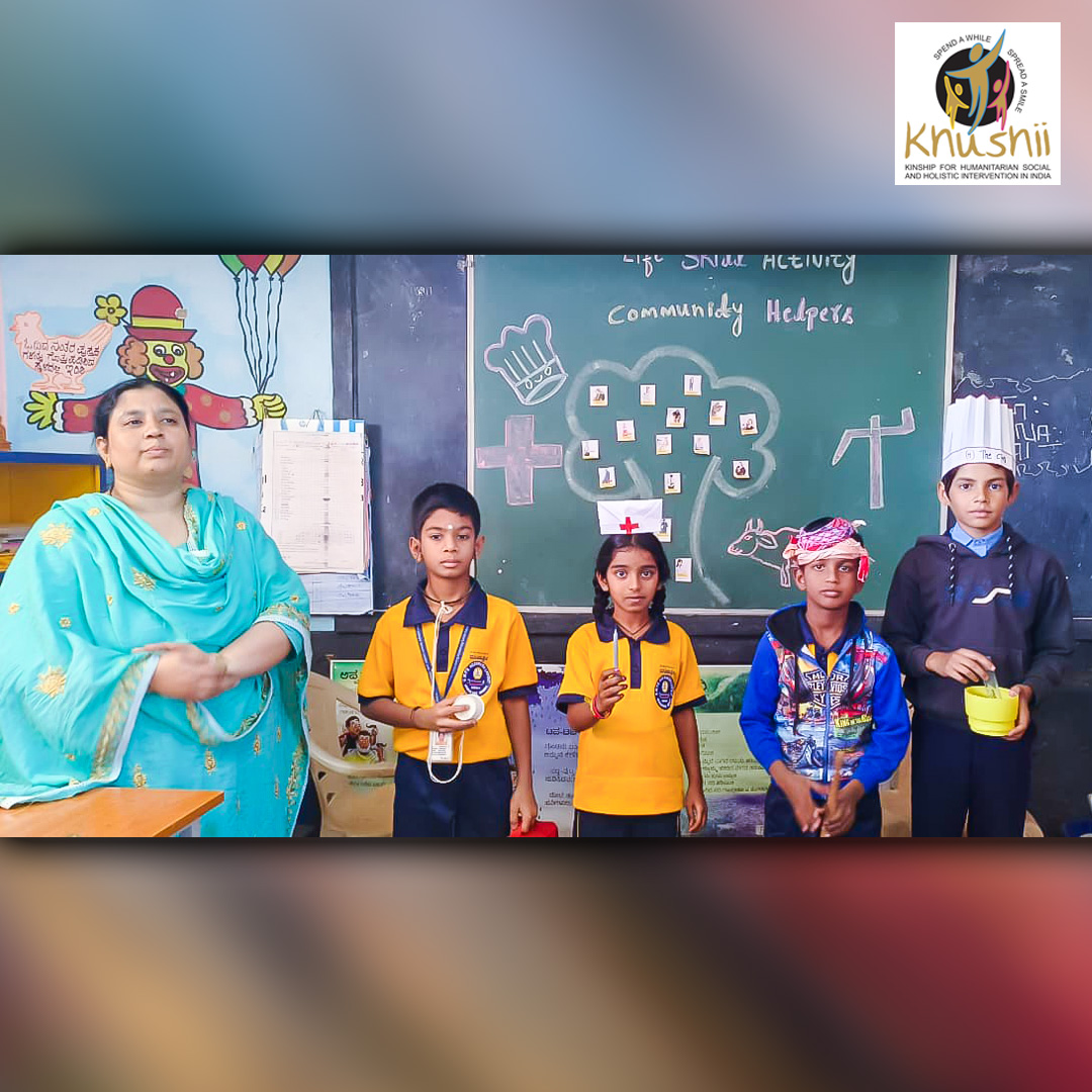 KhushiiNGO's tweet image. At Government Model Primary School Agrahara, our KHUSHII educators conducted an engaging Life Skills Activity on Community Helpers for 100 Grade 5 students on 18 &amp;amp; 19 December 2025, with the support of @inflow_official .