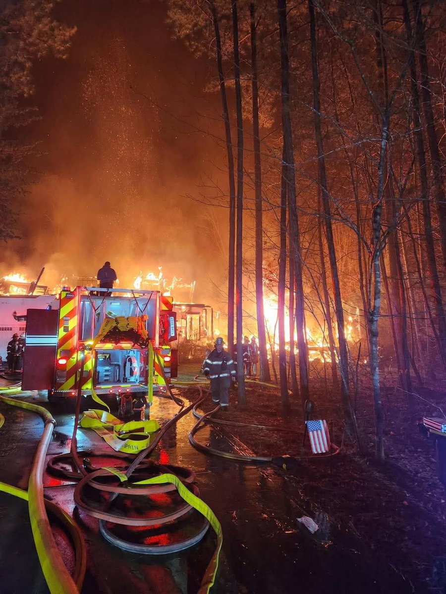 Photos from Lucia Riverbend Fire Department at Denny Hamlin parents house.