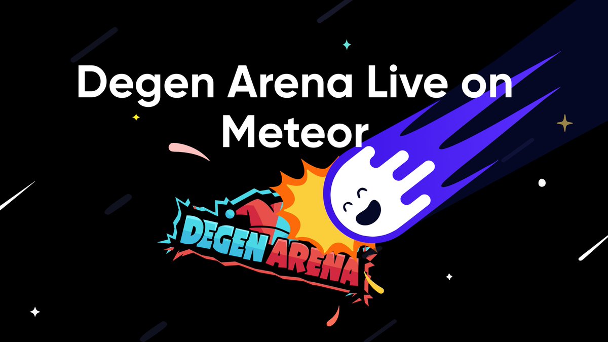 MeteorWallet's tweet image. It’s time for degens to show up and make their first move.

Degen Arena is now live on Meteor App Explore 🎮

Deposit crypto or meme tokens to play provably fair on-chain games like Spin N Win, Flip Dat, and more.

Fast gameplay, full transparency — all in one place.
Play in  🌓…