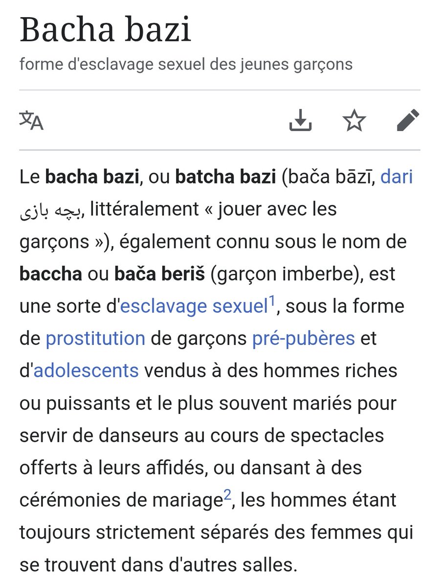 No need for a special island for pedophiles when, culturally, Eastern Islam has integrated bacha bazi into its tradition, that is, the ritual rape of prepubescent boys: children. Let that sink in.

Pas besoin d'une île pour pédophiles, quand, culturellement, l'islam orientale,