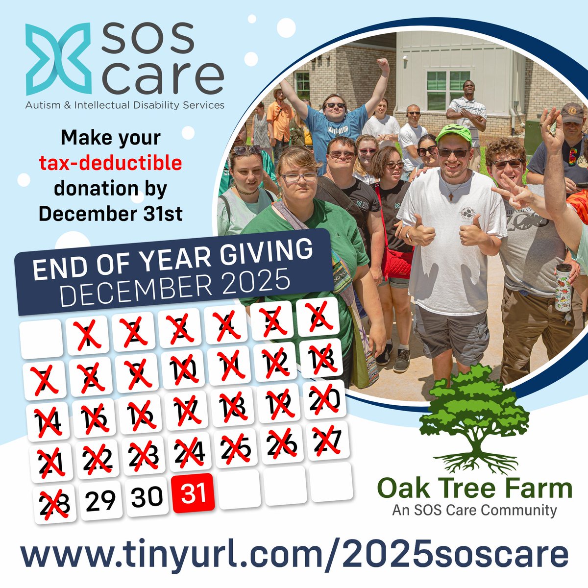 Hope4SOS's tweet image. Let’s celebrate 2025 milestones 🎶 Camps, housing, jobs, joy. 3 days left to fuel more impact in 2026! 

💙 Make your tax‑deductible year‑end gift here:
tinyurl.com/2025soscare

#SOSCaresc #CelebrateImpact #CountdownToImpact