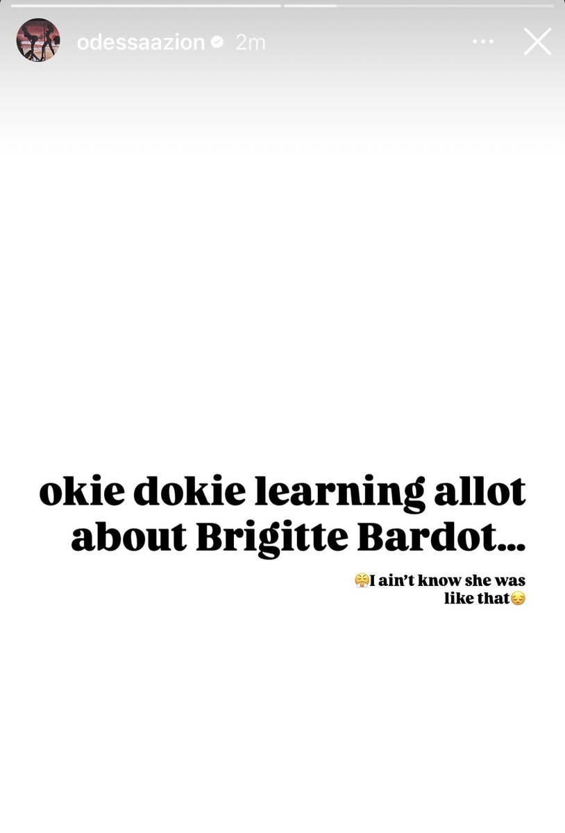 OdessaAzionUPD's tweet image. Odessa A’zion via Instagram Stories.