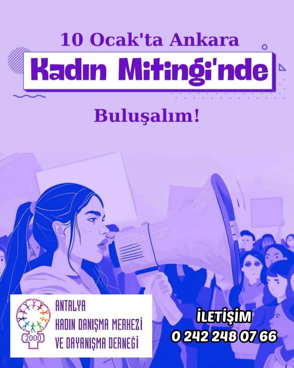 KadinDanisma's tweet image. Kadın cinayetlerine, cezasızlığa, eşitsizliğe, gerici politikalara karşı; feminist isyanımızla, sözümüzle, bedenlerimizle alanlardayız.
10 Ocak’ta Ankara’da Kadın Mitingi’nde buluşuyoruz.

İletişim: 0242 248 07 66 
#KadınMitingi
#YaşasınFeministMücadelemiz