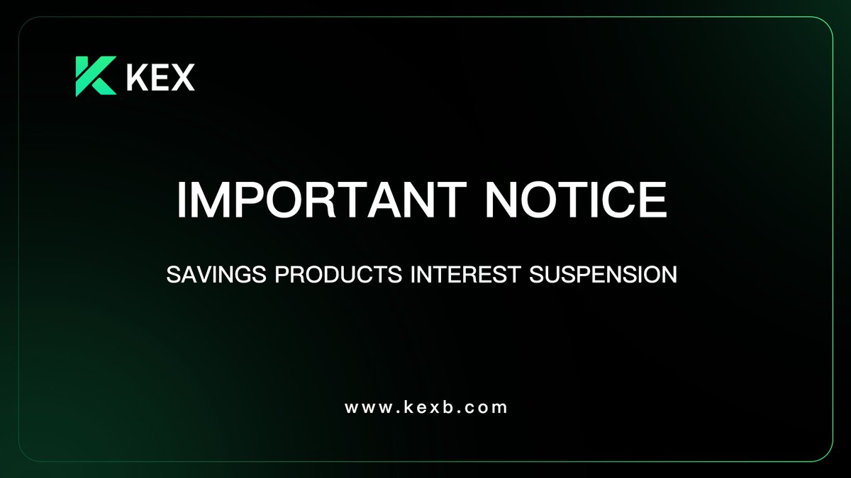 KEX_KeyExchange's tweet photo. 📢 KEX Savings Products Notice

To support the ongoing platform system upgrade, KEX will suspend interest accrual for existing savings products starting December 31, 2025 at 23:59:59 (UTC+7).

Affected products:
• USDT Savings
• USDH Savings
• XOC Savings

🔸 Interest accrued up to the suspension time will be calculated and credited as normal
🔸 Principal and accrued interest will be settled and distributed by the platform
🔸 During the upgrade period, access to historical savings records may be temporarily unavailable

👩🏼‍💻 For assistance, please contact official KEX support.
🔗 Full announcement: https://t.co/aoXOAK0khb

#KEX #KEXUpdate #SystemNotice #CryptoSecurity #OneKeyAllCrypto