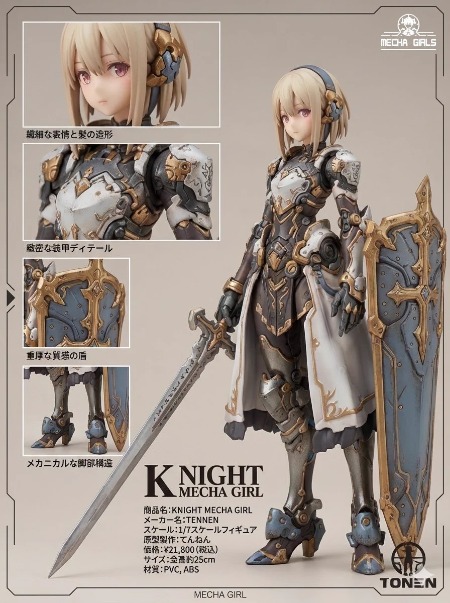 フィギュア　女性騎士　1/24スケール　キット　PVC　2次元彩色　絵画風 てんねん on X: 