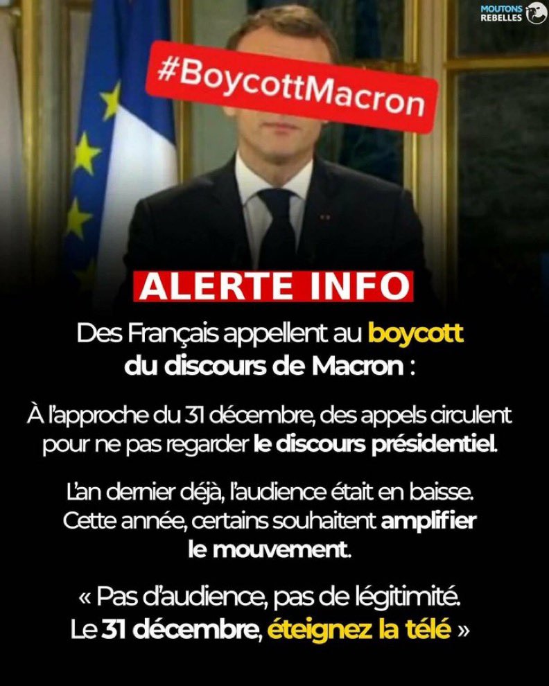 #BOYCOTTMACRON 
« Des Français appellent au boycott du discours d’Emmanuel Macron ! »
Est-ce suffisant ?