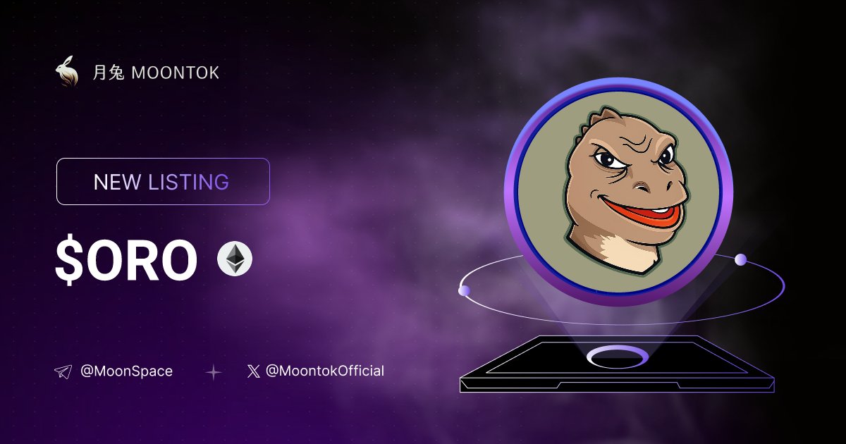 MoontokListing's tweet photo. ⚡ 月兔雷霆 - Moontok Xpress

Oro ( $ORO )
https://t.co/1yjFvQa0vy

0x12187FAccE28Cf3F09653ba913c586CdE9A8B774

LIQ: $32,167 | MC: $97,915

#altcoin #memecoins @orocoinerc @moontokofficial https://t.co/GuaFvVfknt