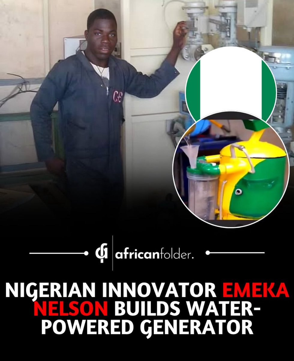 zoomafrika1's tweet image. In Nigeria 🇳🇬 26-year-old innovator Emeka Nelson despite having no formal engineering education has built a water-powered generator with a 1,000-watt capacity that can run for six hours on just one litre of clean water.

Thoughts??