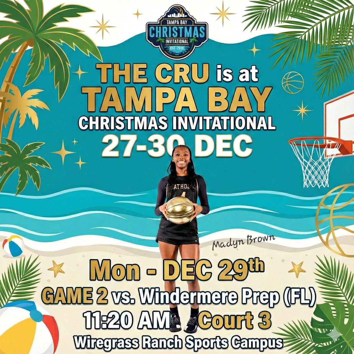 CatholicWb's tweet image. The CRU is still here in ☀️Sunny FL 🏝️!

Tampa Bay Christmas Invitational Dec 27-30

GAMEDAY 
Game 2: Mon,  29 Dec at 11:20AM, CRT 3

🆚 Windermere Prep 

Game 3 TBA

@earnednotgivensports
