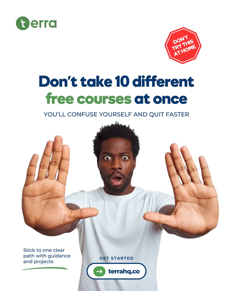 terralearning's tweet photo. Learning works best when you focus.

One skill. One path. One clear goal.

Slow progress in one direction is better than rushing in ten and finishing none.

Get started now at https://t.co/yGlbgcioZP 
#terralearning #career #techskills #learnatechskill #getintotech bootcamp https://t.co/uRXfxDnXue