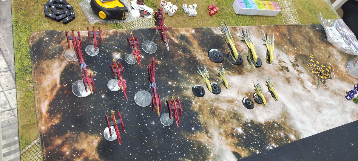 Brother_Raphael's tweet image. [281225] Dropfleet Commander ドロップフリートコマンダー

Bought this game last year without the motivation to paint and left it sitting, until now!

去年買ったゲームだが、何だか塗る気がないのでずっと収納箱の中で放置のまま、遂に！

#DropfleetCommander #ドロップフリートコマンダー