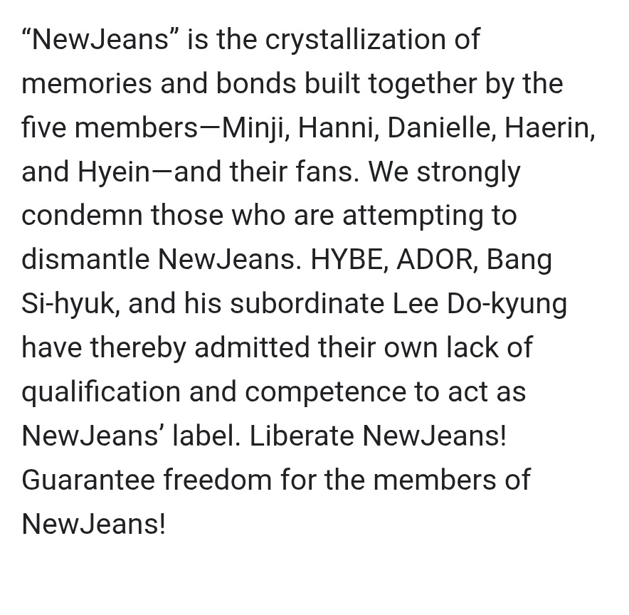 Bunnies, and anyone who recognizes the corruption within this industry and within the company, please consider signing this.

This signature is a clear statement that Bunnies and the public are actively questioning ADOR and HYBE's intentions, and firmly condemn any effort to