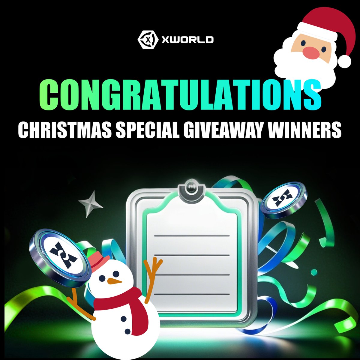🎄 XWorld Christmas Special Giveaway Winners Revealed! 🎄

🎉 Big cheers to our 10 lucky winners! Each winner will receive 30 $WORLD, which will be sent to your XWorld account within 5 working days

🏆 Congratulations to:
<a href="/jint1907/">Jin</a> - UID: 9303919
<a href="/alfarizapratam3/">Ren3ds06</a> - UID: 806112687