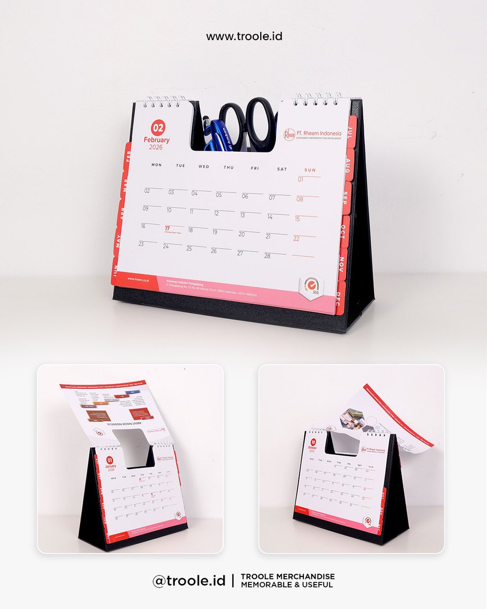 Waktu terus berjalan, brand Anda harus terus diingat.

Kalender meja custom ini cocok untuk corporate gift, relasi bisnis, dan klien penting.
📆 Desain rapi
🎯 Branding konsisten
🎁 Memorable &amp; useful

Yuk, DM kami untuk dibuatkan kalender kantor 2026!