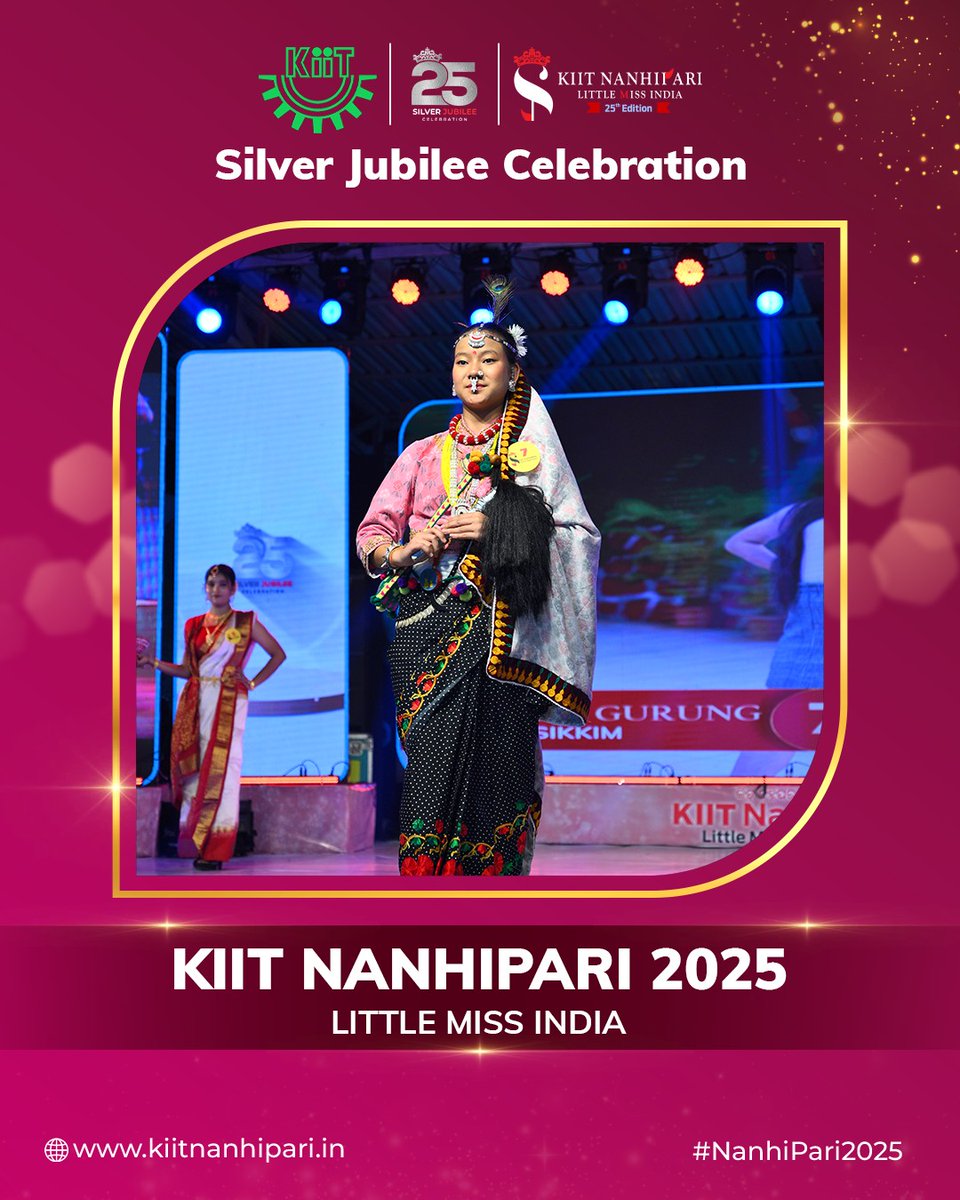 Every outfit told a story and every step showed confidence Our little stars truly shone in the Ethnic Round.
For more info, follow us on:
Facebook: facebook.com/kiitnanhipari/#
Instagram: instagram.com/kiit_nanhi_par…
#KIITNanhiPariSilverJubilee #KIITNanhipari25Years #SilverJubilee