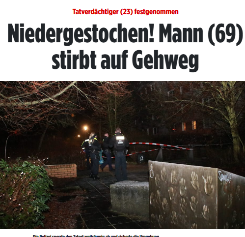 #Berlin: Vor einem Wohnhaus im OT Neu-Hohenschönhausen wurde am Sonntagabend ein Mann (69) mit schweren Stichverletzungen gefunden. 
Rettungskräfte konnten sein Leben jedoch nicht mehr retten. Ein 23-Jähriger stellte sich der Polizei.

bild.de/regional/berli…