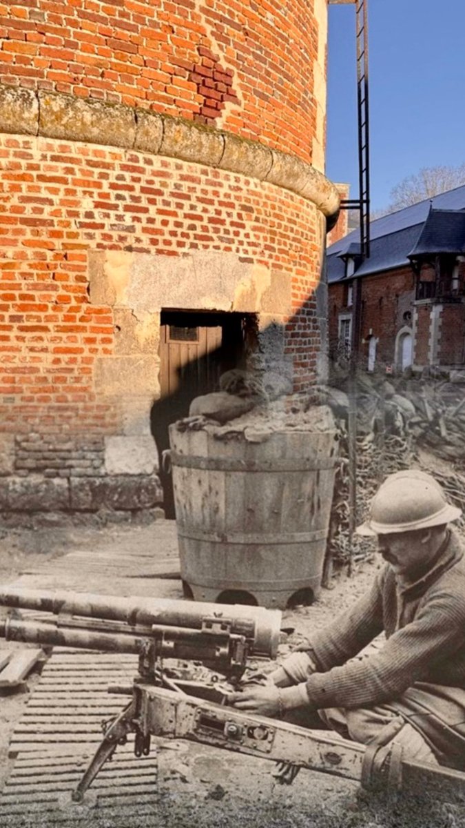 #OTD 109 years ago

The photograph below was taken at the Château de Tilloloy on 29.12.16 during the First World War 

The image shows the same location today

youtu.be/Qby1Fl-e8D0?si…