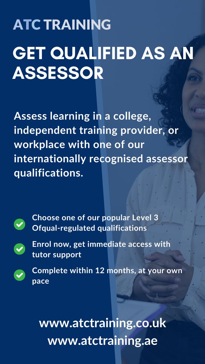 ATCTrainingUK's tweet photo. Not sure which assessor qualification is best for you?

Check out our blog post here: https://t.co/Bb7tywwAYu https://t.co/6piQne67Wl