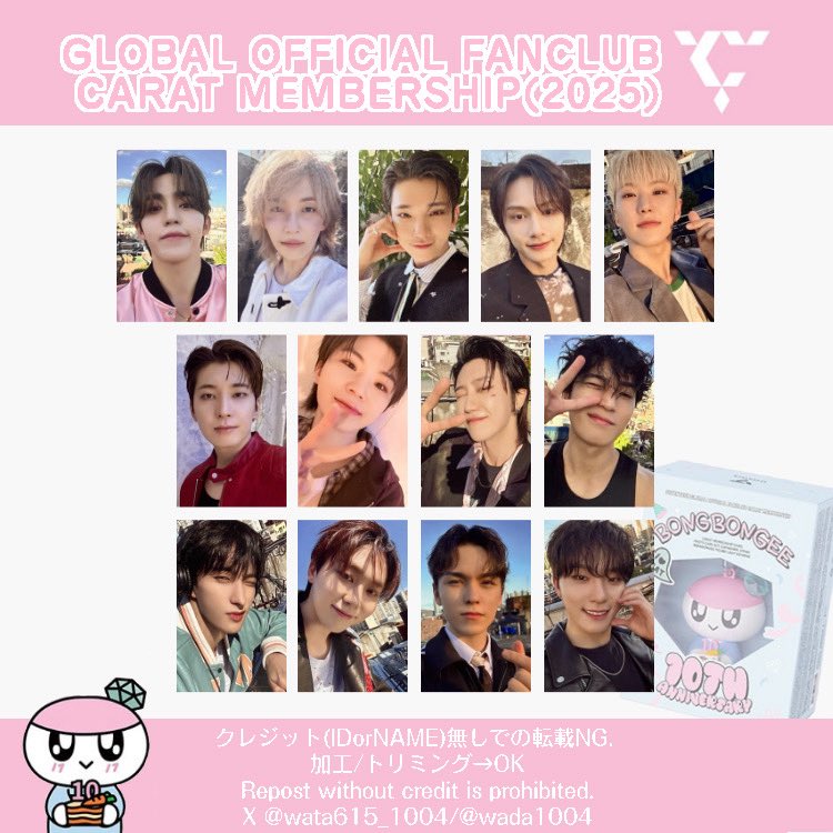 SEVENTEEN CARAT MEMBERSHIP KIT 2025 Photocard トレカ 포카 一覧