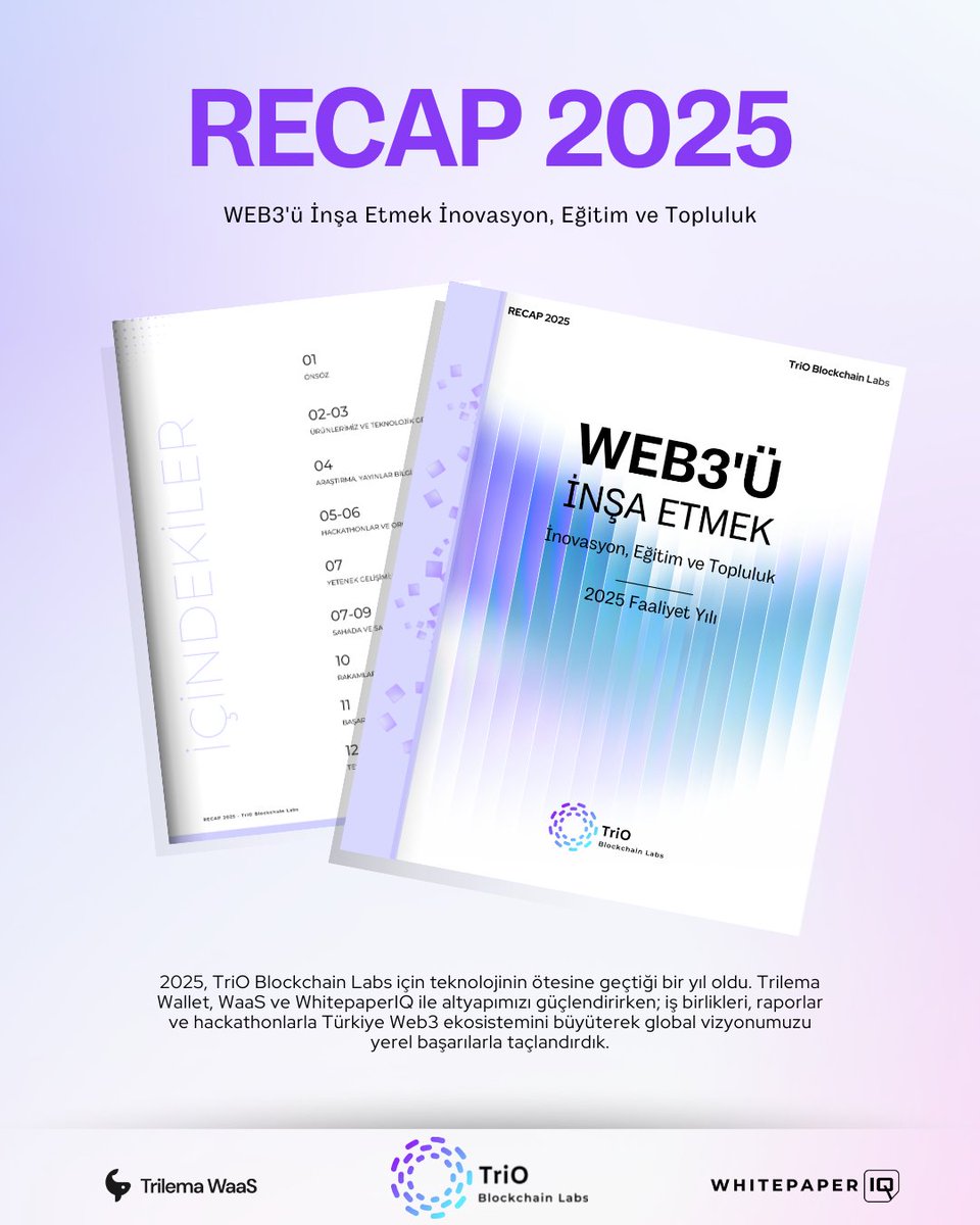 🚀 Web3’ü İnşa Etmek: TriO Blockchain Labs 2025 Faaliyet Raporu Yayında!

2025 yılı bizim için sadece projelerin hayata geçtiği bir yıl değil; Türkiye Web3 ekosisteminde köklü iş birliklerinin kurulduğu ve global vizyonumuzun yerel başarılarla taçlandığı bir dönem oldu.