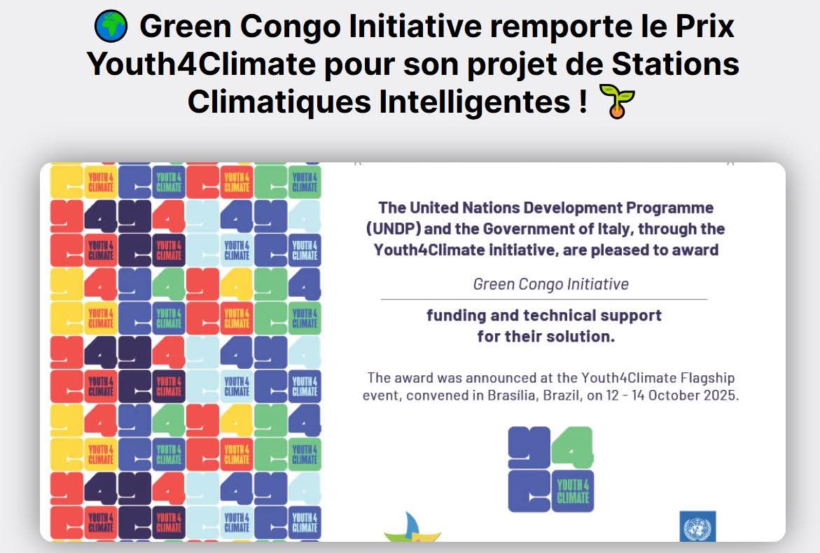 Félicitation à toute l'équipe de Green Congo Initiative-GCI pour ce prix
