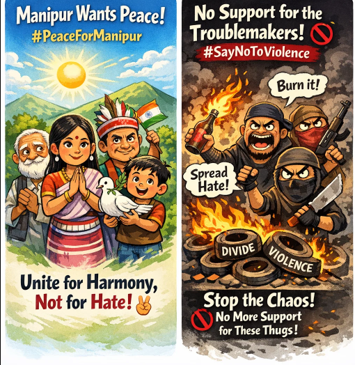 The people of Manipur want peace. Those who spread unrest should no longer have any support in society.
#PeaceAndHarmony #Manipur #Hope #WinterCare #HBDVishvasSarang #MondayMotivation #Rampur #Northeast