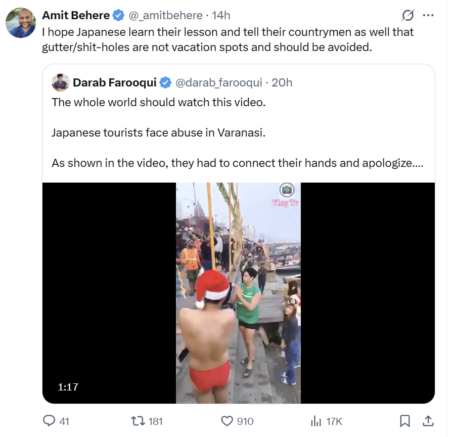 Why do Indian-sounding people have so much hatred towards India? I mean, who calls their own country gutter/shit-hole no matter how bad things are?

Even I feel that Indians don't deserve quality tourists because we misbehave so much and we might easily be one of the dirtiest