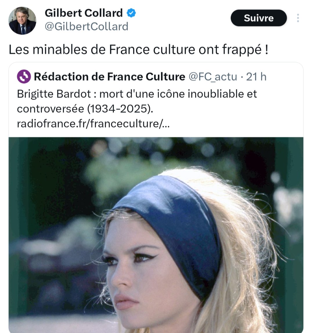 Le saviez-vous ? Le clitoris a plus de 10 000 terminaisons nerveuses et pourtant il est moins sensible qu'une personne d'extrême-droite à qui on rappelle que Brigitte Bardot a été condamnée 5 fois pour incitation à la haine raciale.