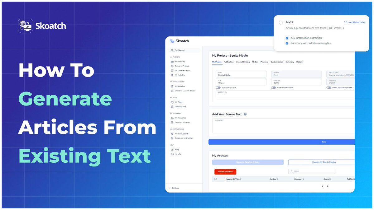 Skoatch_AI's tweet photo. Stop rewriting content.

This tutorial shows how to turn existing text into SEO articles in minutes with Skoatch PDFs, webinars, and webpages included.

Watch &amp; repurpose smarter 👇
 https://t.co/K4YaWiYoxG https://t.co/vbIZs4XBNE