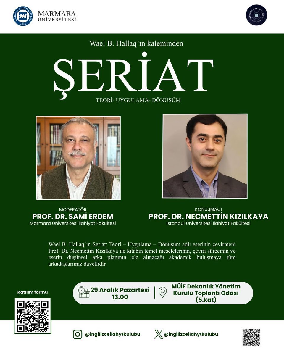 Bir gün YL yaparsam ilk kapısını çalacağım hocalarla bugün bir program düzenliyoruz. Çok heyecanlı bir duygu benim için. Katılmak isteyen herkesi bekleriz

13.00// Prof. Dr. Raşit Küçük Konferans Salonu