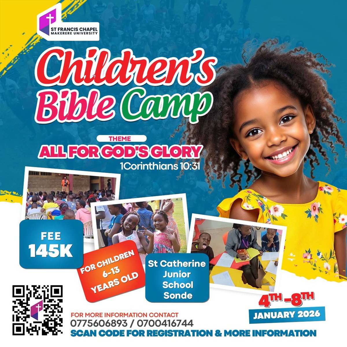 stfrancis_mak's tweet image. Dear Parents and guardians,
Please send us your Children for the Children’s Bible Camp and the teenagers for the Teens’ Camp! It’s a time of deeper reflection and spiritual formation. Feel free to contact the numbers on the posters! Blessings
@Rev_Dr_LidyKitz @ChurchofUganda_
