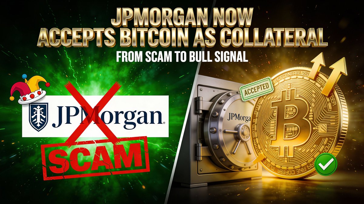 FINALLY: JPMORGAN TO ACCEPT #BITCOIN AS COLLATERAL! THEY CALLED IT A SCAM,  NOW THEY WANT IT AS BACKING. BULL SIGNAL OF THE CENTURY